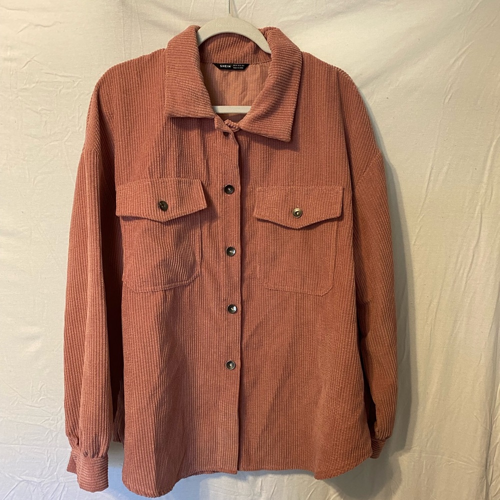 Ribbed light pink flannel